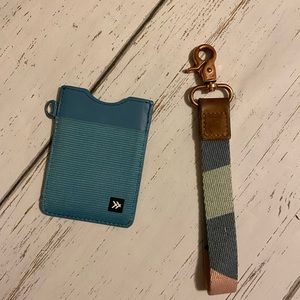 Thread Vertical Wallet and Keychain Blue